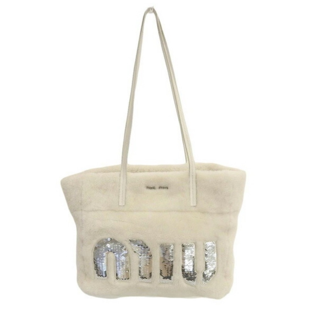 Miu Miu Wool Fur Seqiun Logo Bag - Picture 4 of 16
